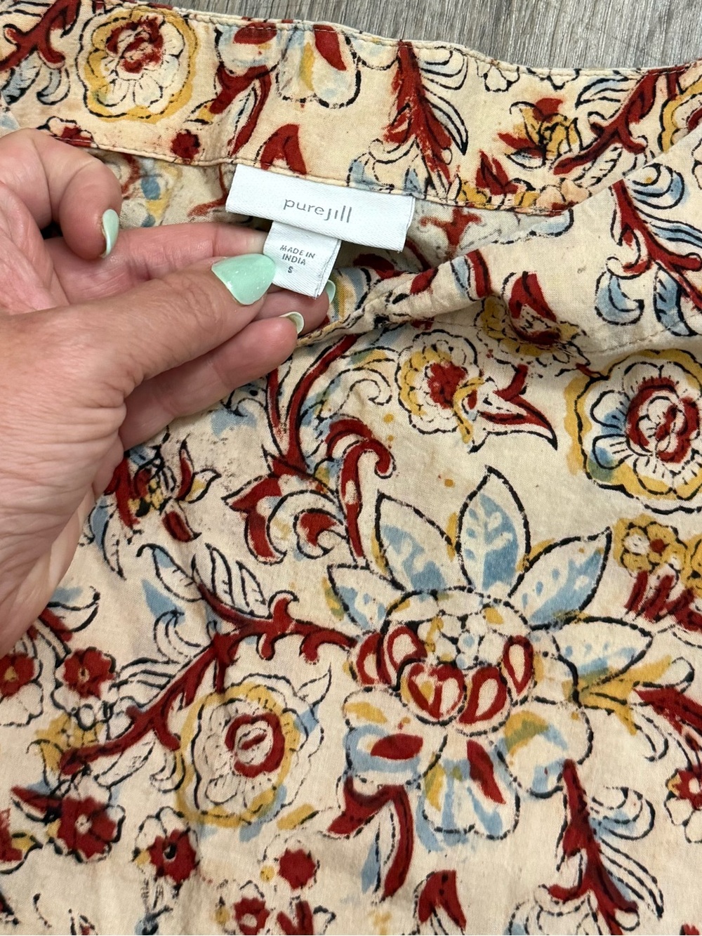 Pure Jill • J. Jill • Organic Cotton Kalamkari Boatneck Kimono Top - Picture 5 of 12
